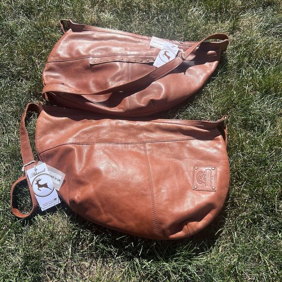 NWT ASHWOOD By Harrods Bison Genuine Leather Large Handbag Cognac Retail $150 - Picture 13 of 13